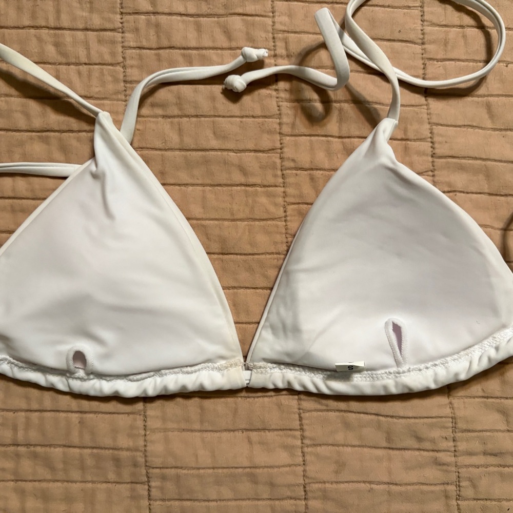 #4 - SPRING CLEANING: SHEIN White Triangle String Bikini Set - small - Picture 3 of 7